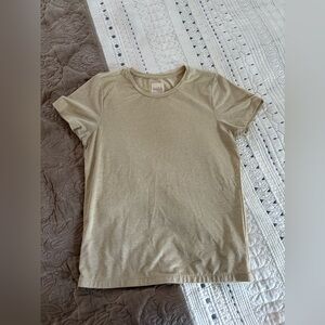 Zara Sparkly Gold T Shirt Size M